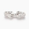 Brass Micro Pave Cubic Zirconia Fold Over Clasps KK-P164-19P-2