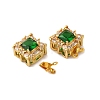 Rack Plating Square Brass Micro Pave Cubic Zirconia Box Clasps KK-F876-13G-1-2