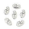 Oval with Flower Tibetan Style Alloy Beads LS-X-TIBEB-1199-AS-LF-4