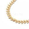 Enamel Ear of Wheat Link Chain Necklace NJEW-P220-02G-08-3