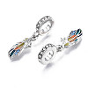 Rack Plating Alloy Enamel European Dangle Charms MPDL-N039-041-4