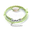 Waxed Cotton Cord Bracelets Sets BJEW-JB05139-03-4