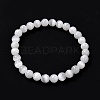 Natural Selenite Beaded Stretch Bracelets BJEW-F414-01A-02-3