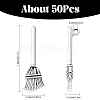 50Pcs Tibetan Style Zinc Alloy Broom Pendants TIBEP-YW0002-15-3