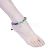 Chakra Jewelry Natural & Synthetic Gemstone Chip Anklets X-AJEW-AN00269-4