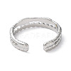 Non-Tarnish 304 Stainless Steel Double Line Open Cuff Rings LS-RJEW-D006-06P-3