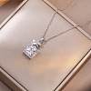 304 Stainless Steel Pave Cubic Zirconia Perfume Bottle Pendant Cable Chain Necklaces for Women WGECF3E-02-1