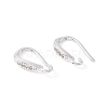 Brass Micro Pave Clear Cubic Zirconia Ear Hooks ZIRC-P100-05S-1
