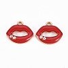 Golden Plated Alloy Enamel Pendants ENAM-T009-91A-RS-1