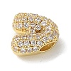 Brass Micro Pave Cubic Zirconia Beads KK-P290-61G-3