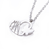 304 Stainless Steel Pendant Necklaces NJEW-O118-12-4