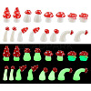32Pcs 8 Style Luminous Mushroom Resin Display Ornaments DJEW-TA0001-02-2