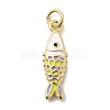 Brass Enamel Pendants X1-KK-A266-39G-01-1
