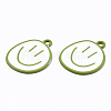 Spray Painted Alloy Pendants ENAM-S127-026B-RS-3