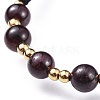 Adjustable Natural Garnet Braided Bead Bracelets BJEW-JB04599-01-3