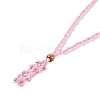 Braided Waxed Cord Empty Macrame Pouch Slider Necklace Making FIND-C061-01F-1