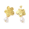 304 Stainlee Steel with Plastic Pearl Studs Earring EJEW-Z045-10G-1