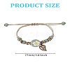 1Pc Adjustable Handmade Flat Round with Flower Porcelain Braided Bead Bracelets BJEW-LP0003-24-2