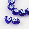 Heart Evil Eye Lampwork Bead Strands X-LAMP-R119-01-1