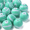 Opaque Striped Acrylic Beads MACR-S373-27B-07-3