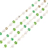 Faceted Cube Glass & ABS Plastic Imitation Pearl Beaded Chains CHS-G026-02KCG-01-1-1