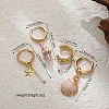 4Pcs Brass & Glass Enamel Hoop Earrings & Cuff Earrings FS-WG63380-01-1