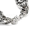 Retro Alloy Skull Link Chain Bracelets for Women Men BJEW-L684-007AS-3