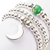 3Pcs 3 Style Natural White Jade & Synthetic Hematite Beaded Stretch Rings Set with Crescent Moon Charm RJEW-JR00469-02-5