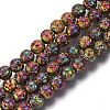 Electroplated Natural Lava Rock Beads Strands X-G-S352-30B-07-1