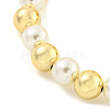 Rack Plating Brass & ABS Imitation Pearl Beaded Stretch Bracelets BJEW-P322-16G-3