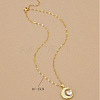 Moon & Heart 304 Stainless Steel Micro Pave Clear Cubic Zirconia Pendant Necklaces FS-WG967E3-01-4