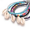 Glass Seed Beads Charm Bracelets BJEW-JB04148-2