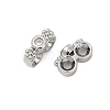 Brass Micro Pave Clear Cubic Zirconia Spacer Bars KK-P302-21A-P-2