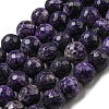 Faceted Natural Fire Crackle Agate Beads Strands G-F447-12mm-J09-2
