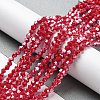 Opaque Solid Color Electroplate Glass Beads Strands EGLA-A039-P4mm-A02-4