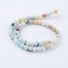 Frosted Natural Flower Amazonite Round Bead Strands X-G-E334-6mm-09-2