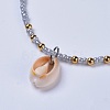 Cowrie Shell Pendant Necklaces NJEW-JN02399-02-3