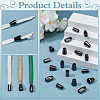 54Pcs 3 Styles Zinc Alloy Cord Ends FIND-PH0022-98A-4