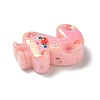 Electroplate Number Theme Resin Beads RESI-Q015-01C-2