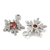 Flower Brass Micro Pave Cubic Zirconia Pendants KK-N254-102P-02-2