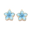 Rack Plating Alloy Enamel Pendants ENAM-N056-365KCG-04-1