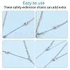 Anti-Tarnish 3Pcs 3 Style Rhodium Plated 925 Sterling Silver Chain Extender FIND-SZ0001-74P-4