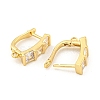 Rack Plating Brass Micro Pave Cubic Zirconia Hoop Earring Findings EJEW-C102-22G-3