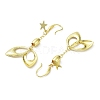 Rack Plating Brass Star & Horse Eye Dnagle Earrings KK-C029-09G-2