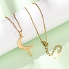 304 Stainless Steel Melting Moon Pendant Cable Chain Necklaces for Men Women NJEW-K308-01C-G-1
