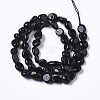 Natural Black Obsidian Beads Strands G-R465-34-2
