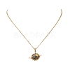 Natural Labradorite Copper Wire Wrapped Planet Pendant Brass Cable Chain Necklaces for Women NJEW-TA00260-04-2