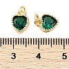 Real 18K Gold Plated Brass Inlaid Cubic Zirconia Charms ZIRC-L100-074G-07-3