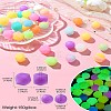 Luminous 56pcs 28 Color Round Food Grade Silicone Beads SIL-CJ0001-31-10
