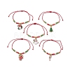 5Pcs 5 Styles Adjustable Electroplate Glass Braided Bead Bracelet Sets BJEW-JB10380-1